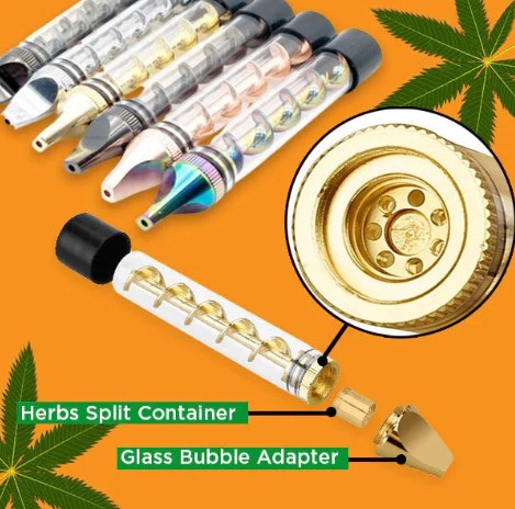 Portable Easy-To-Clean Twisted Glass Blunt Pipe