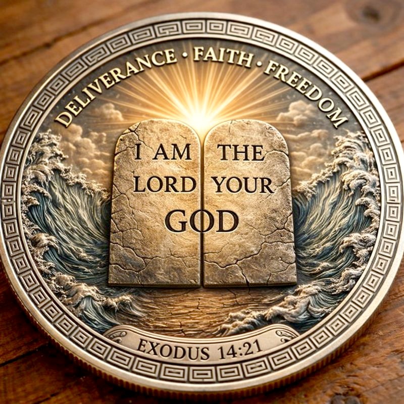 🏆New Year 60% OFF - 🌊 Faith Made a Way ✝️ | Moses Parting the Red Sea Commemorative Coin