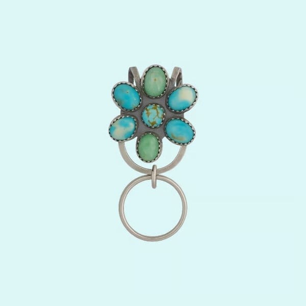 🔥Hot Sale 49%OFF - Turquoise Bloom Bag Clip Key Holder