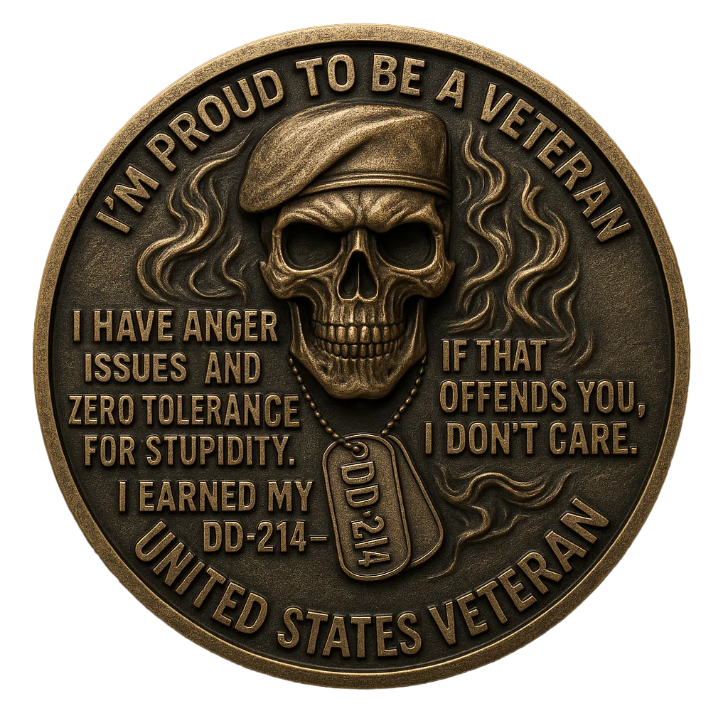 🪖 DD-214 Veteran Challenge Coin • Proud, Loud & Unapologetic