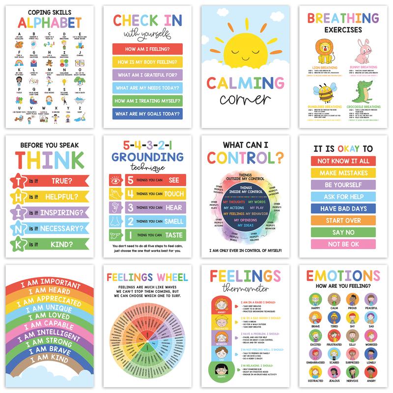 12 Pcs Calming Posters