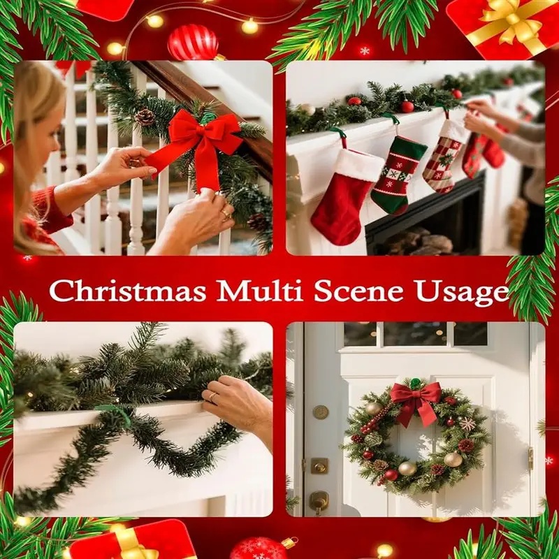 🎄2025 Christmas On Sale✨6 PCS Christmas Silicone Garland Hangers