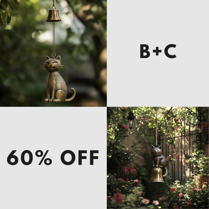 🔥Last Day 57% OFF🔥Handmade Retro Cat Wind Chime