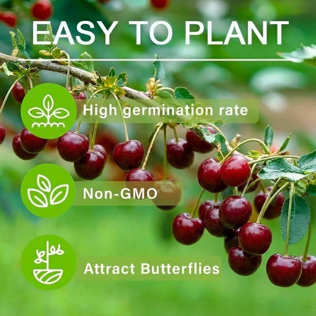 🍒 (New Harvest) Sweet Cherry Seeds 🌿Pre-Primed for High Germination (99% Germination)