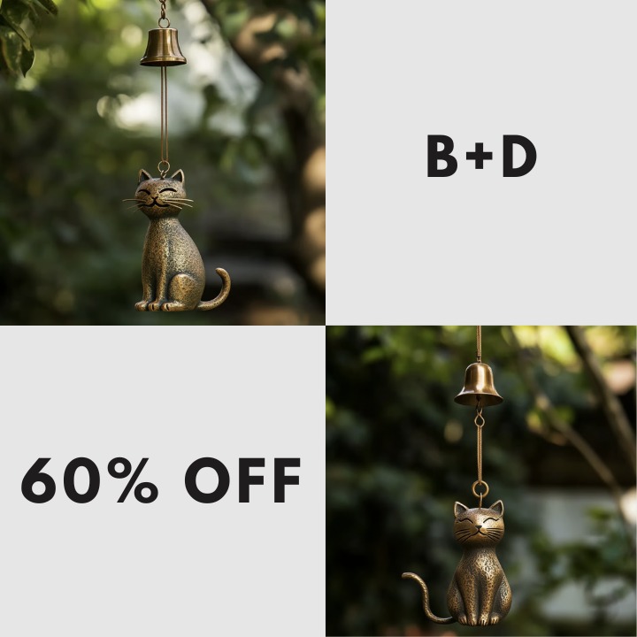 🔥Last Day 57% OFF🔥Handmade Retro Cat Wind Chime