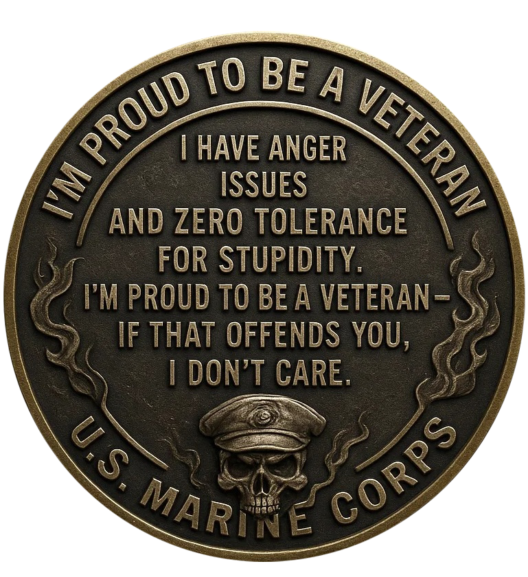 Proud Marine Veteran Challenge Coin