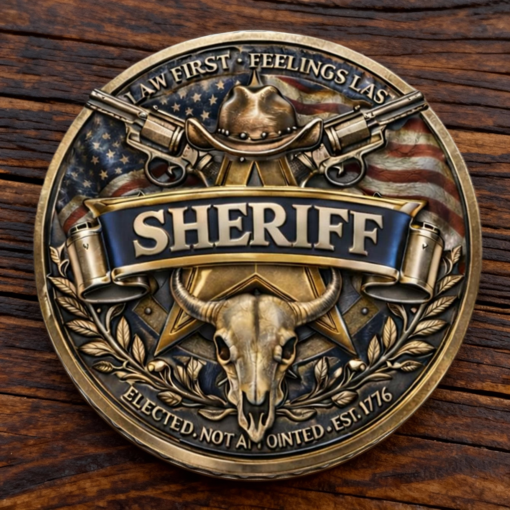 Limited Issue Sheriff Challenge Coin — Back the Badge, Stand for Law & Order