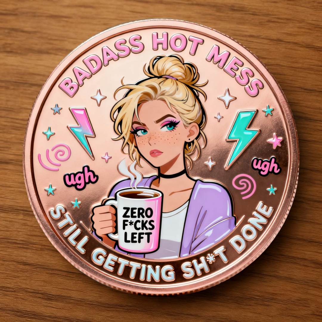 ⭐ Badass Hot Mess™ Rose-Gold Challenge Coin