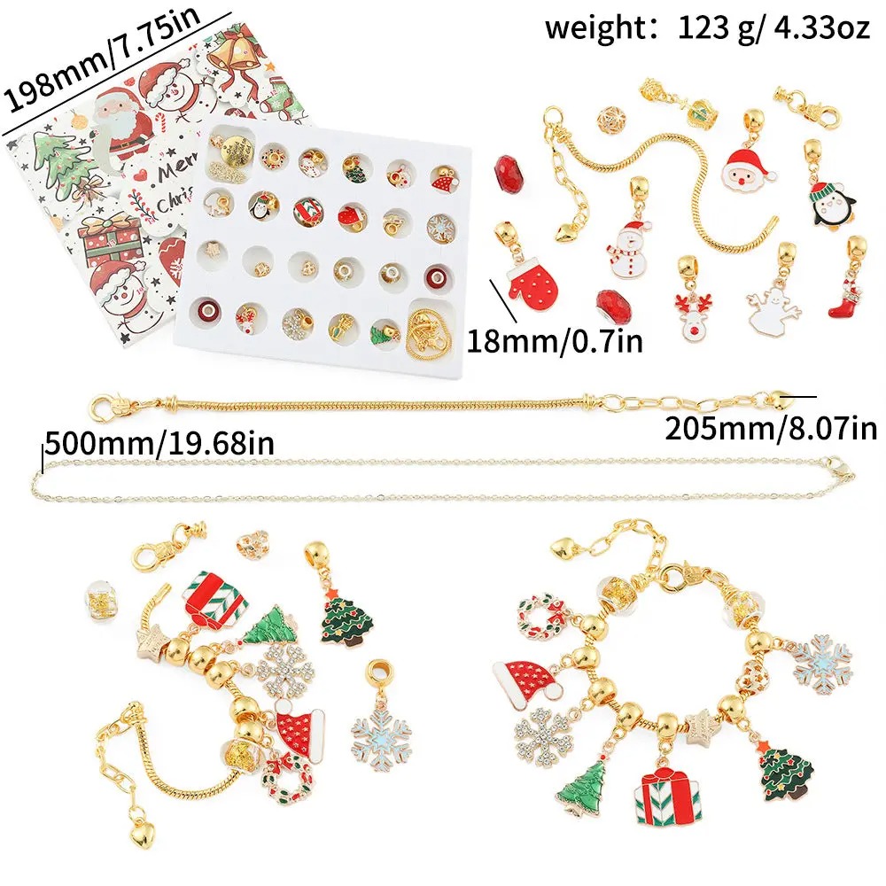 Christmas Pre Sale 78% OFF --24 Pcs DIY Christmas Advent Calendar Bracelets Set