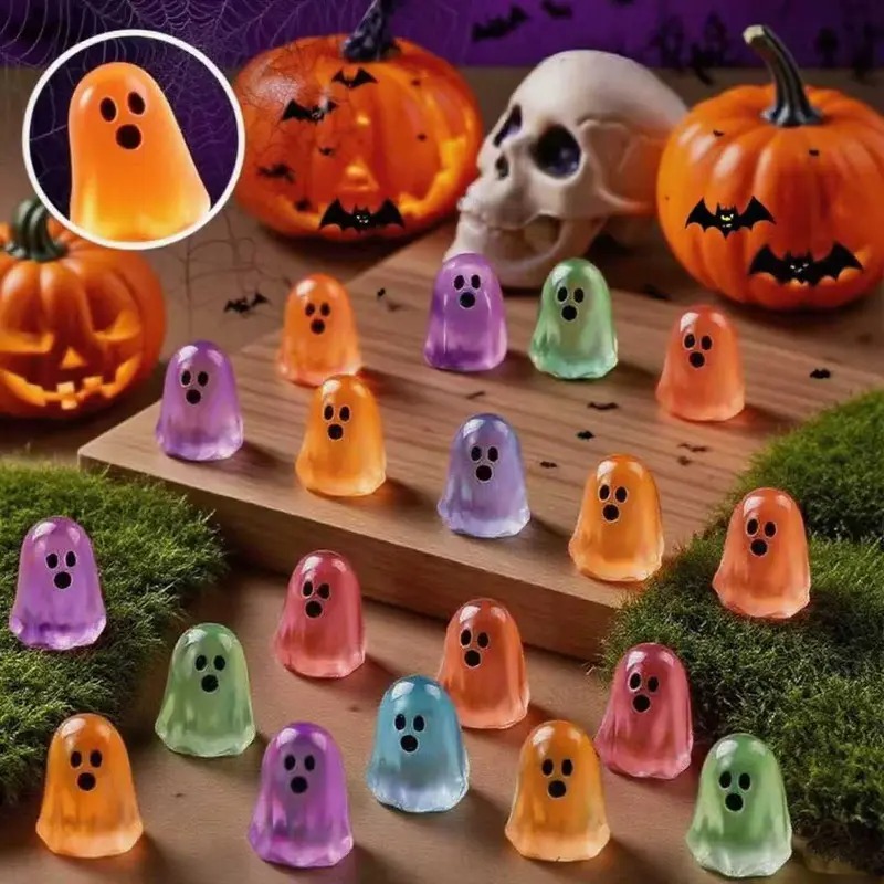 👻 60pcs Halloween Mini Cute Ghosts Resin Figures
