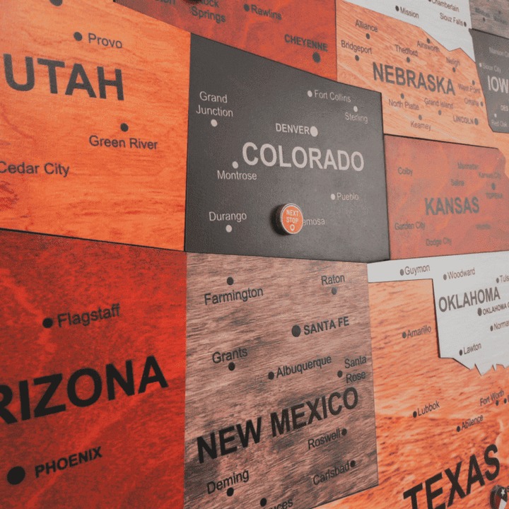 The United States  Wooden Map Puzzle Full Packed (Made in USA)