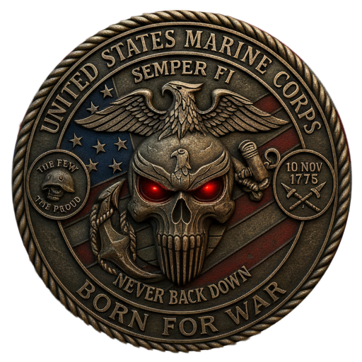 “Never Back Down” USMC Baseball Cap | Salute to the Iron Will of the Marine Corps