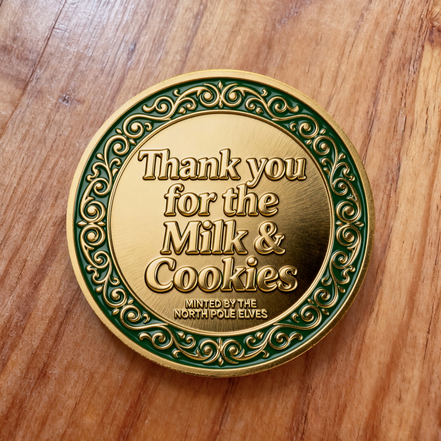🎄🎄🎄🎄Santa’s Gold ‘Milk & Cookies’ Coin — A Christmas Thank-You Keepsake🎅🎄