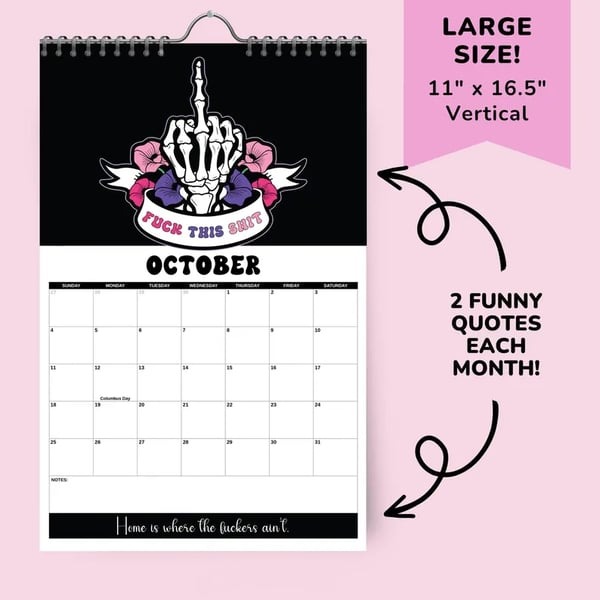 🔥LAST DAY 49% OFF - 🗓️2026 Swear Calendar For Tired-Ass Women