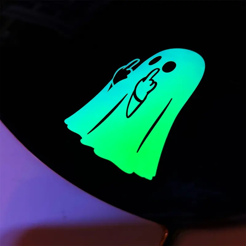 🎃 Glow-in-the-Dark Halloween Ghost Decal – Add Spooky Fun to Your Ride! 👻
