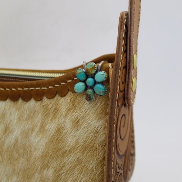 🔥Hot Sale 49%OFF - Turquoise Bloom Bag Clip Key Holder