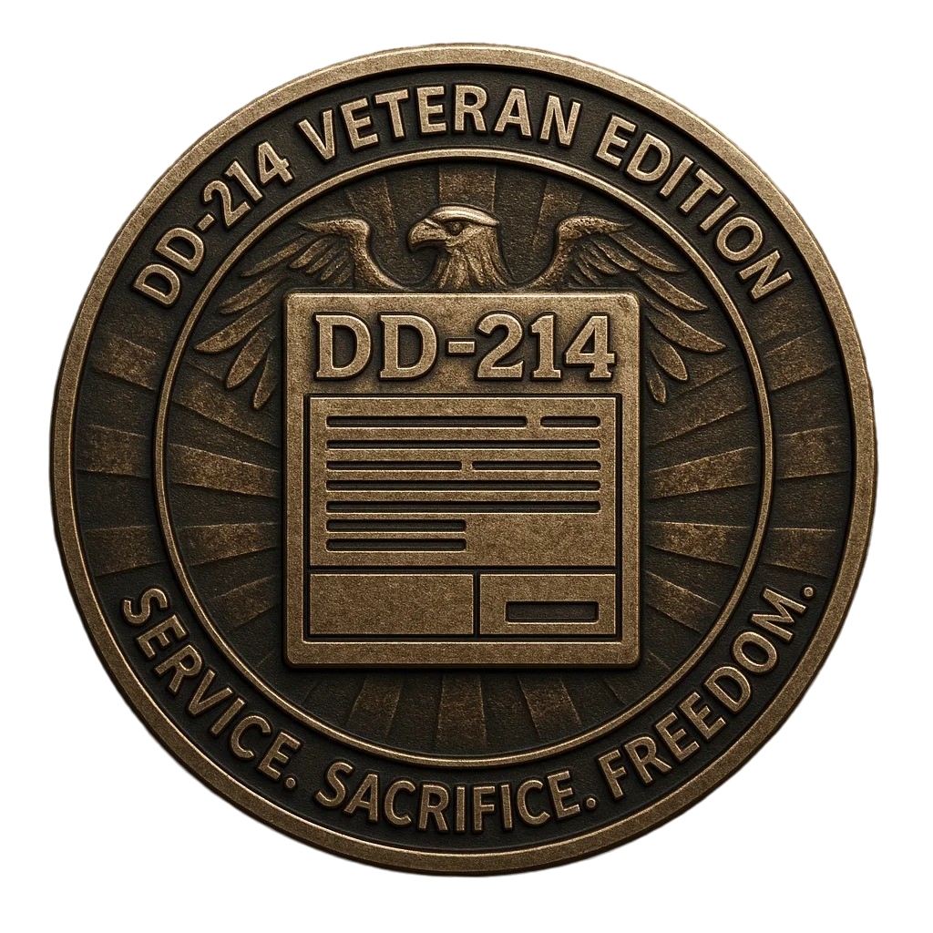 🪖 DD-214 Veteran Challenge Coin • Proud, Loud & Unapologetic
