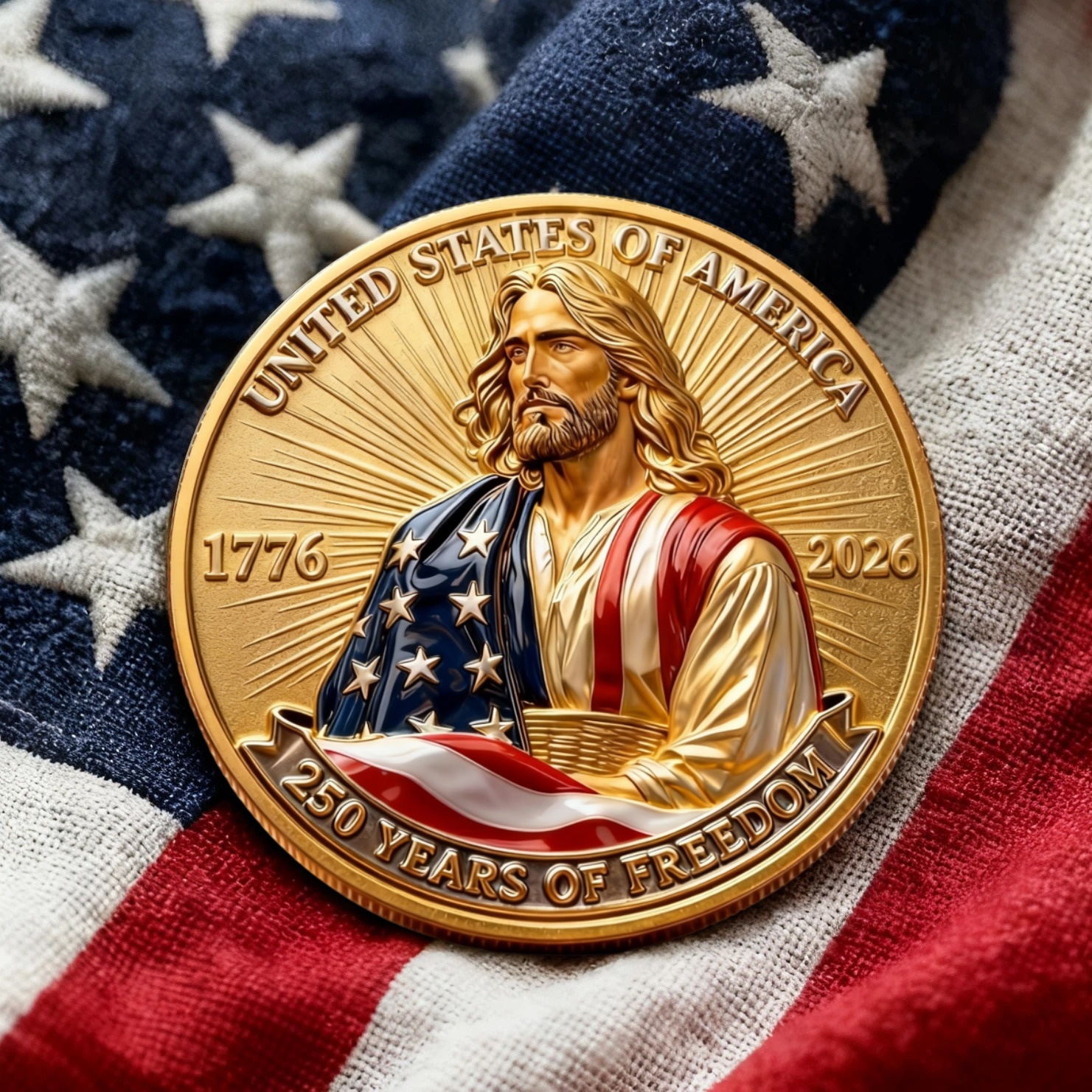 🎄Christmas Sale 50% OFF🔥✨ THE 250TH ANNIVERSARY JESUS & FREEDOM COMMEMORATIVE COIN
