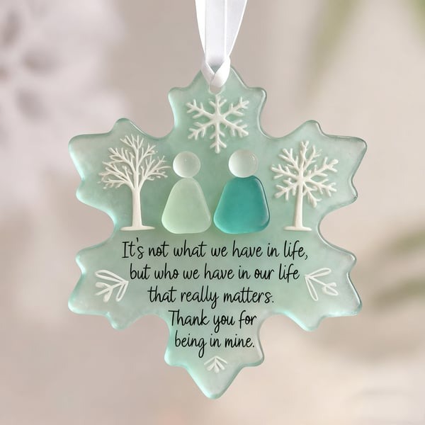 🌊Snowflake-Shaped Sea Glass Friendship Decor❄✨ Shaped by Nature & Crafted by Hand!