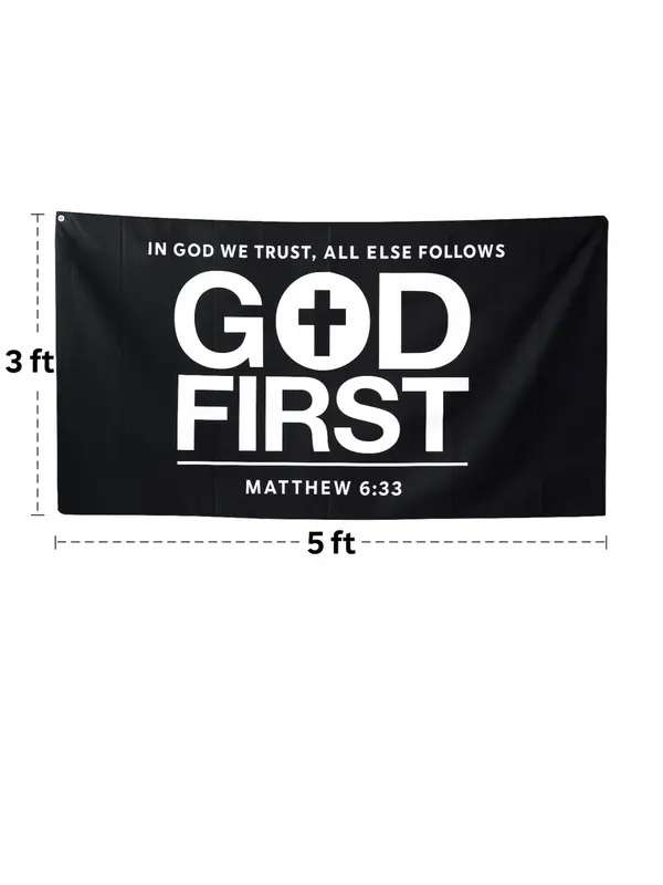 ✝️ God First Flag — Inspirational Religious Banner
