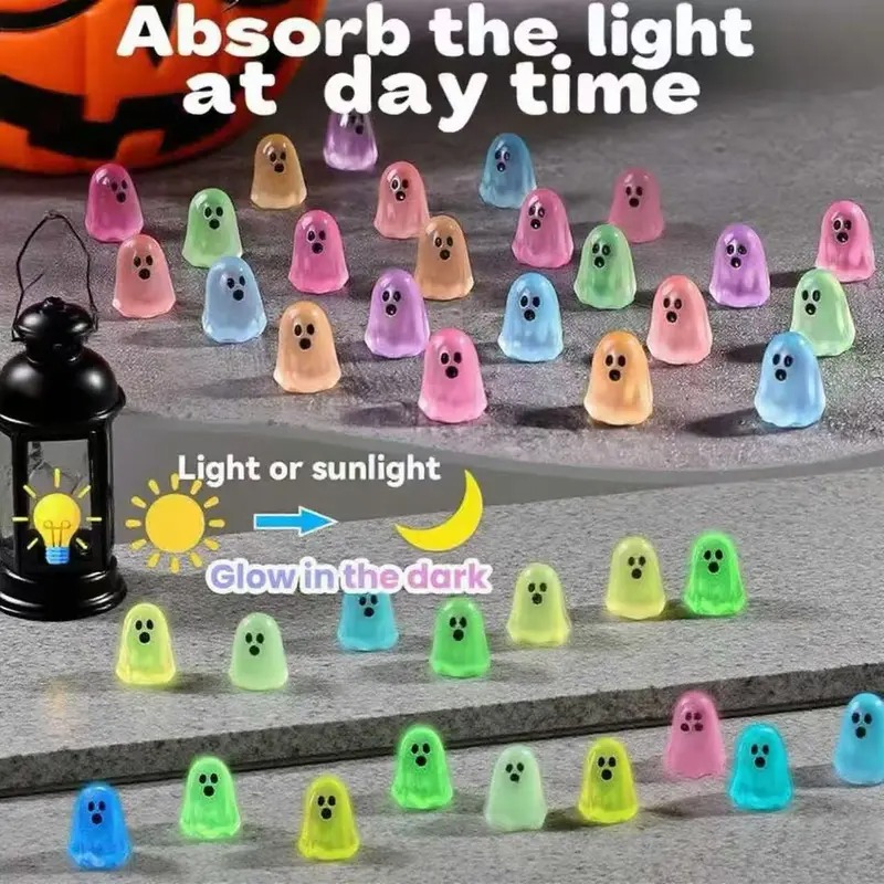 👻 60pcs Halloween Mini Cute Ghosts Resin Figures