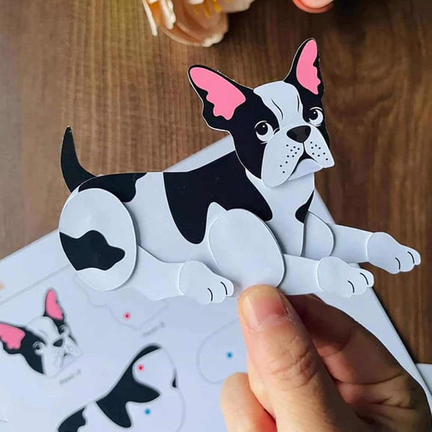 👉 Bulldog Paper Doll DIY Kit – Posable Origami Craft for Teens & Adults