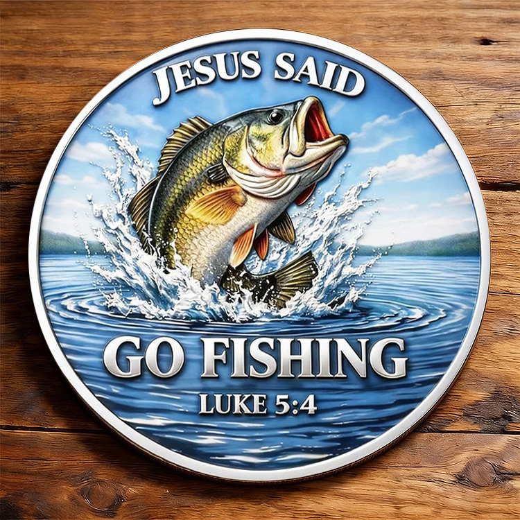 🏆New Year 60% OFF- Bigfoot Christian Coin – I Like Fishing and Believe in Jesus Coin