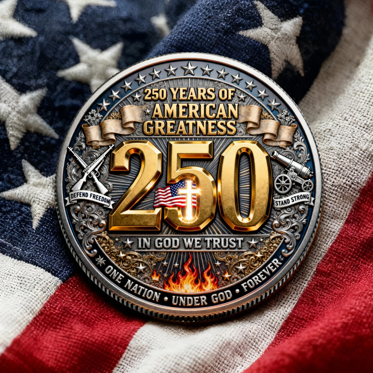 🎄Christmas Sale 50% OFF🔥✨ GOD BLESS AMERICA  250 YEARS OF AMERICAN GREATNESS COIN