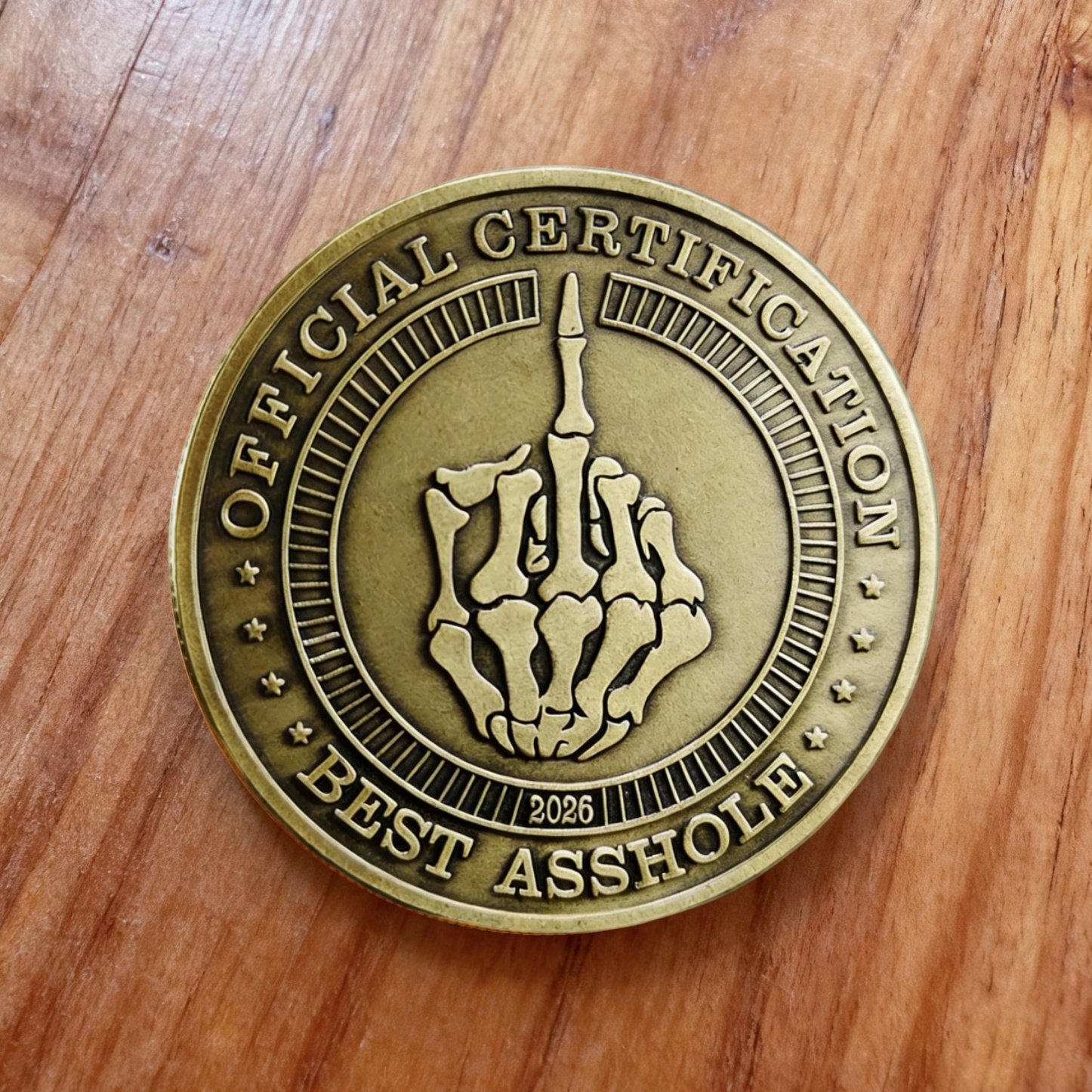 🎄Christmas Sale 50% OFF🔥Funny Official Certification Best A**hole Challenge Coin