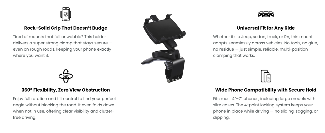🔥Last Day 50% OFF🔥 Universal 360&deg; Dashboard Phone Holder.