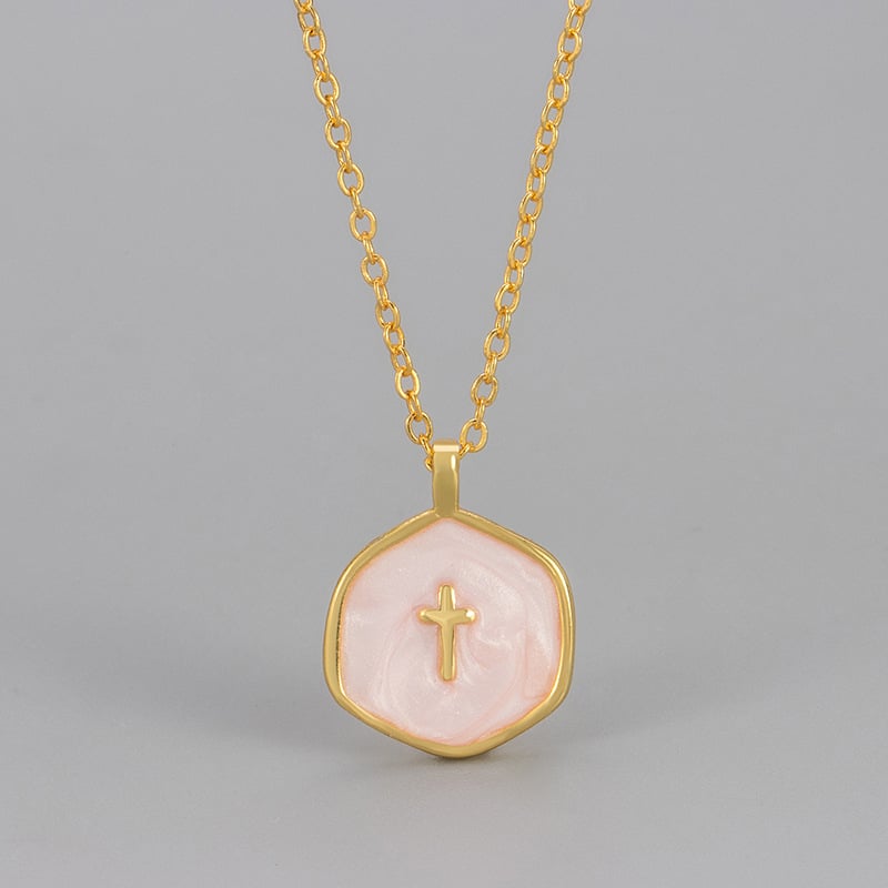 🔥LAST DAY 49% OFF🔥 14K Gold Plated Cross Necklace for Women - Dainty Simple 14k Gold Plated Cross Pendant with Cubic Zirconia Gem