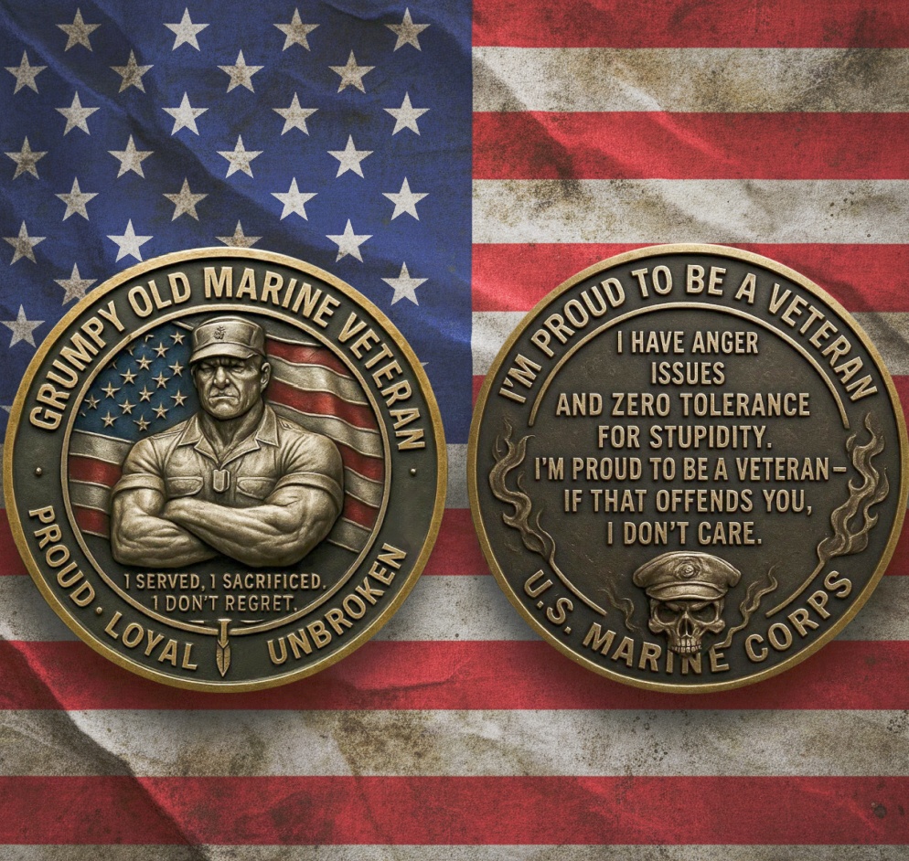 Proud Marine Veteran Challenge Coin