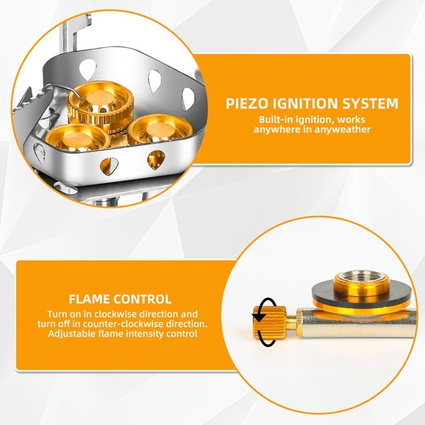 🔥LAST DAY 49% OFF🌟9900W/7200W Windproof Camping Stove, Camping Gas Stove with Piezo Ignition