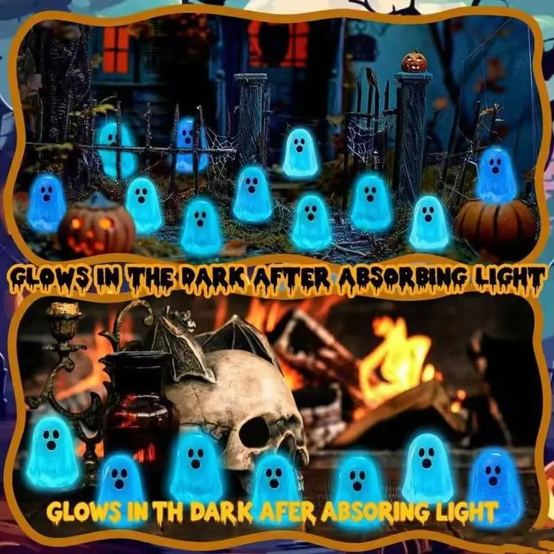 👻 60pcs Halloween Mini Cute Ghosts Resin Figures