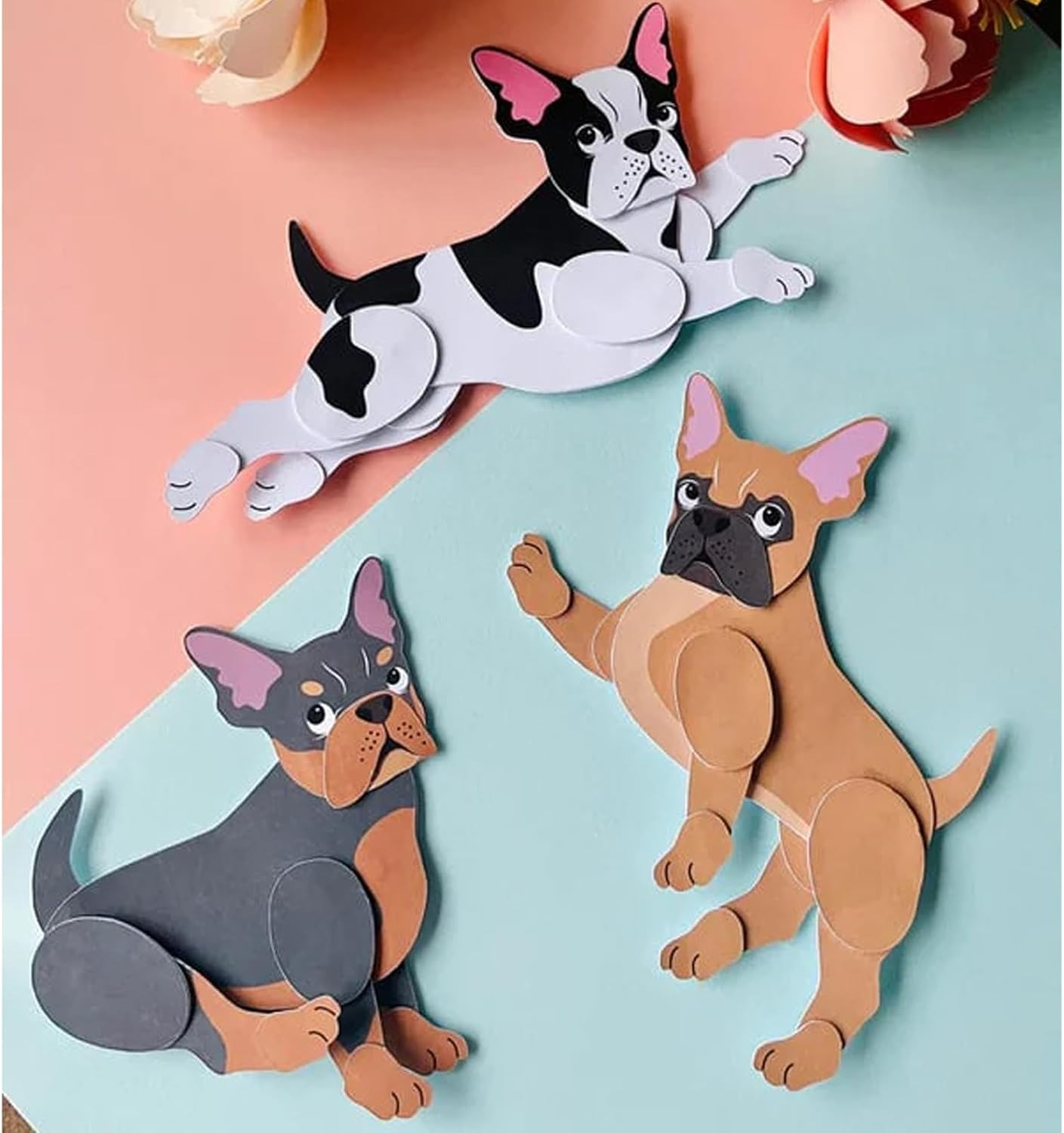 👉 Bulldog Paper Doll DIY Kit – Posable Origami Craft for Teens & Adults