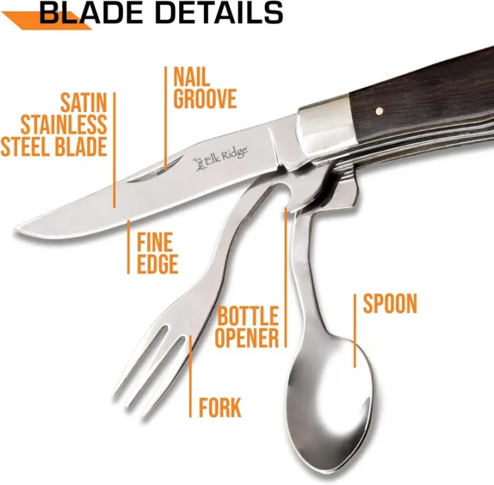 This Week Special Offer 70% OFF🎁4-in-1 Multi-Function Pocket Knife, Fork, Spoon and Bottle Opener Wood Handle