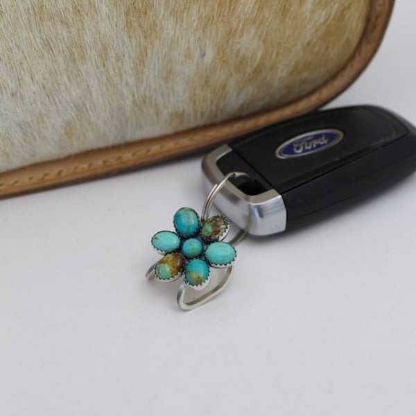 🔥Hot Sale 49%OFF - Turquoise Bloom Bag Clip Key Holder