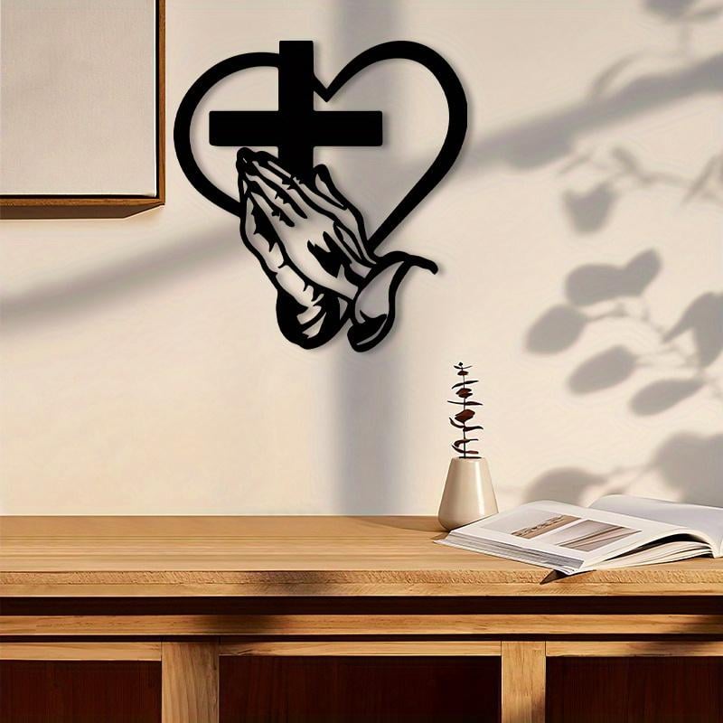 ✝️Elegant Metal Christian Heart & Cross Wall Art