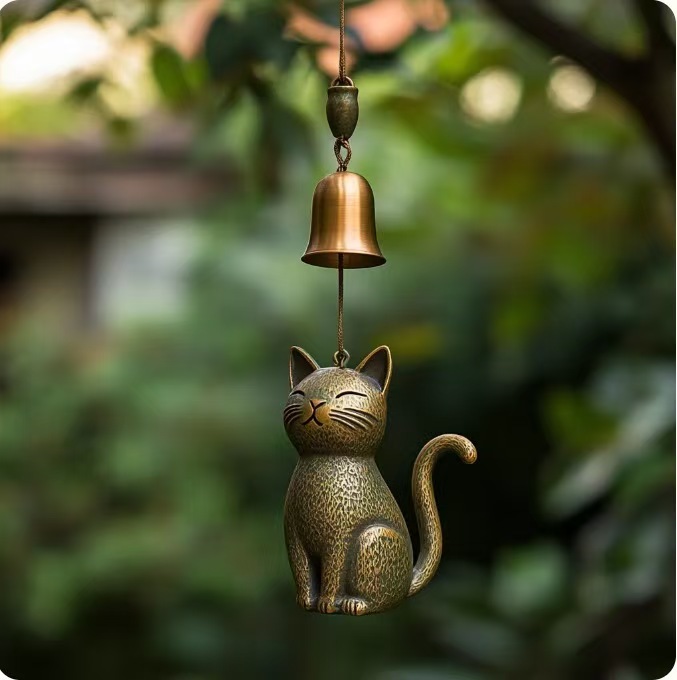 🔥Last Day 57% OFF🔥Handmade Retro Cat Wind Chime