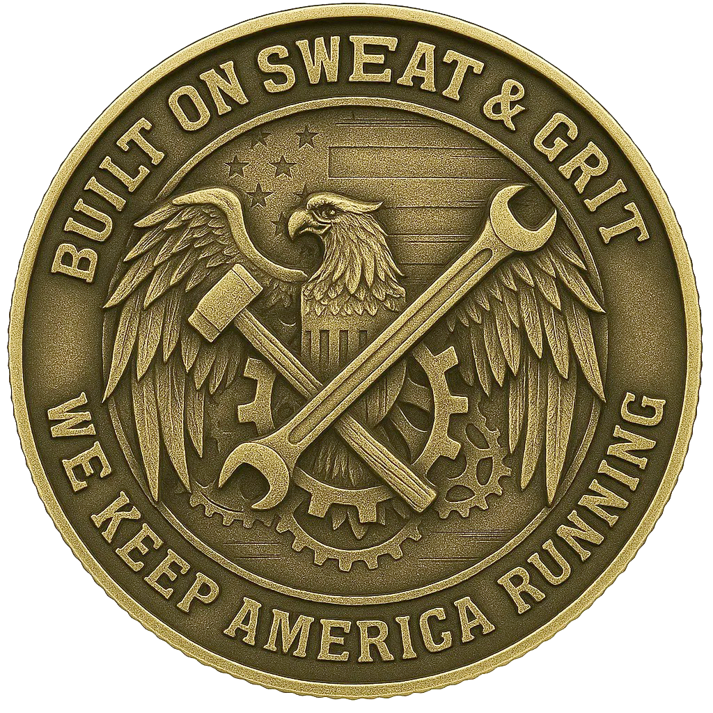 🔧 Red, White & Blue Collar — Patriotic Worker’s Coin