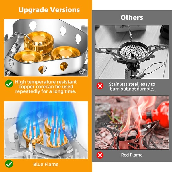 🔥LAST DAY 49% OFF🌟9900W/7200W Windproof Camping Stove, Camping Gas Stove with Piezo Ignition