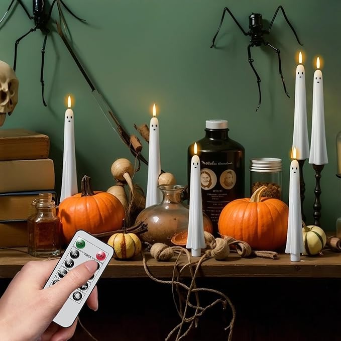🔥 Halloween Sale – 49% OFF🎃 Ghost Flameless Taper Candles – Halloween Edition 
