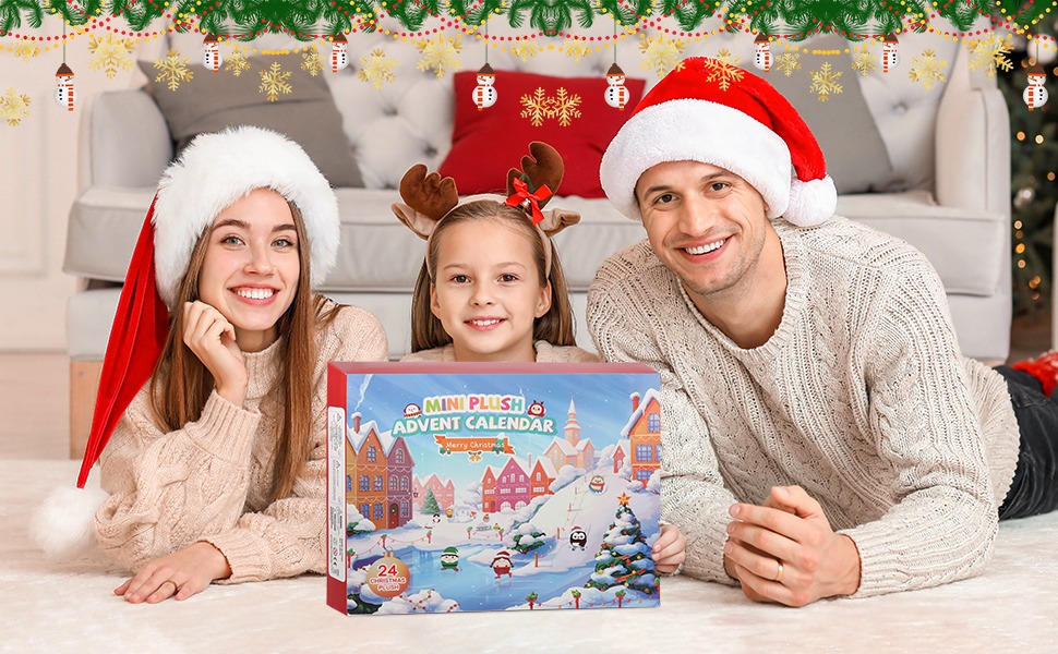 🔥Christmas Sale – 2025 Advent Calendar with 24 Mini Plush Toys (3.15'' Squishy Collectibles)