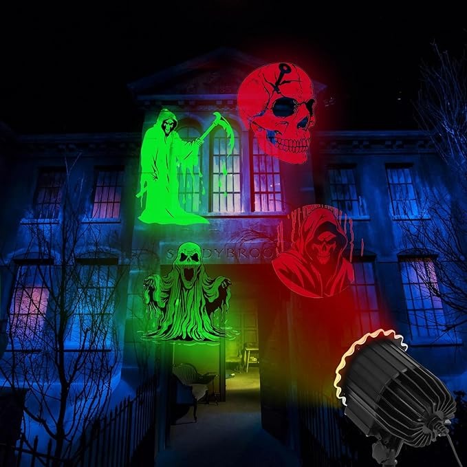 🎃 Halloween 3D Skull Ghost Projector Light 👻