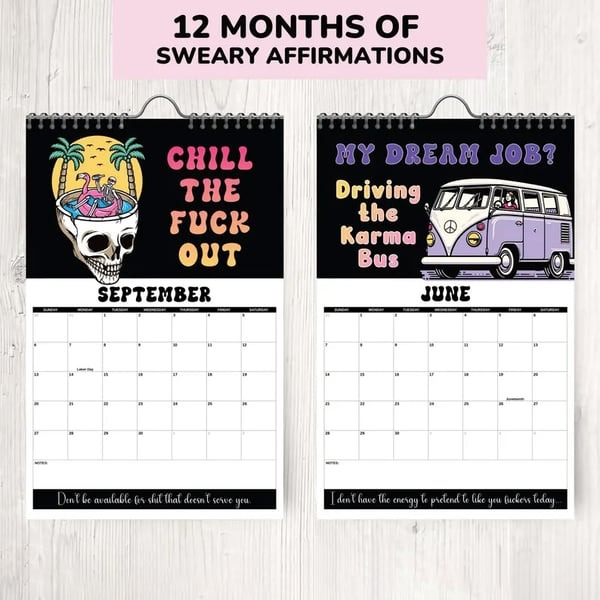 🔥LAST DAY 49% OFF - 🗓️2026 Swear Calendar For Tired-Ass Women