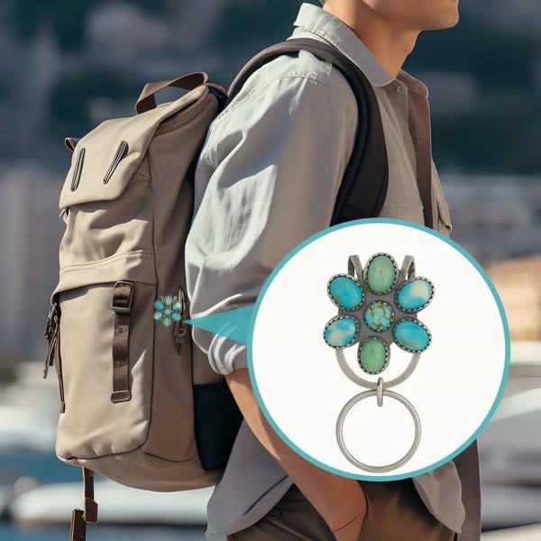 🔥Hot Sale 49%OFF - Turquoise Bloom Bag Clip Key Holder