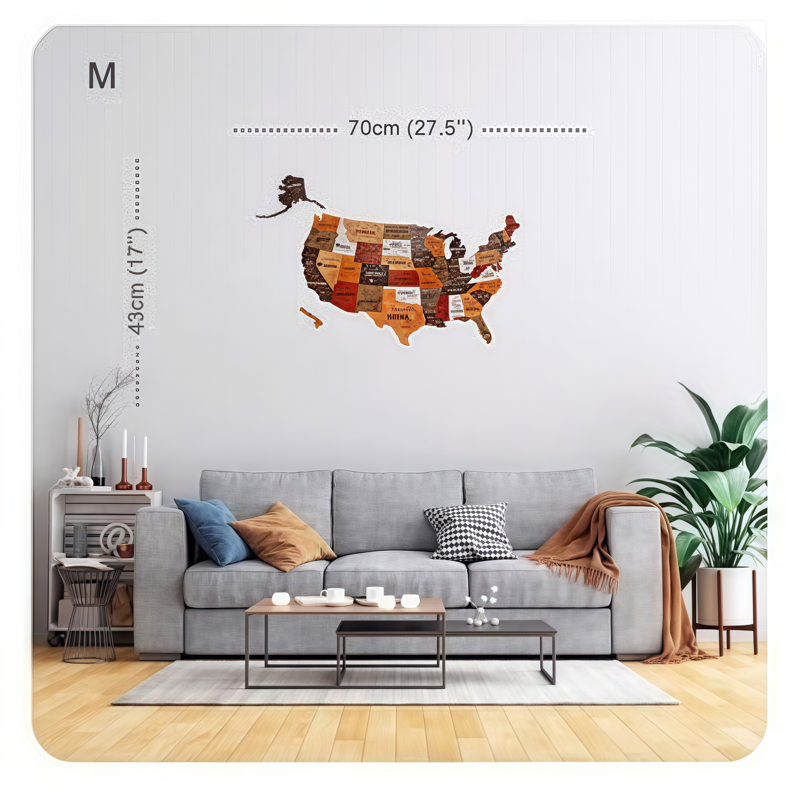 The United States  Wooden Map Puzzle Full Packed (Made in USA)