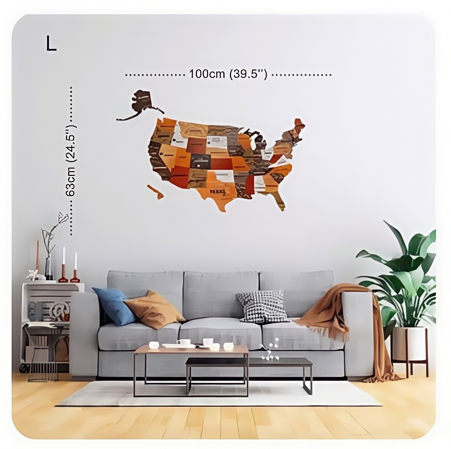 The United States  Wooden Map Puzzle Full Packed (Made in USA)