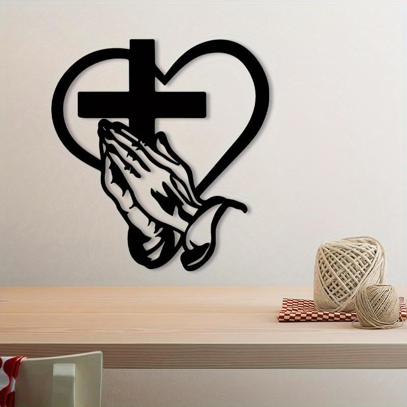 ✝️Elegant Metal Christian Heart & Cross Wall Art