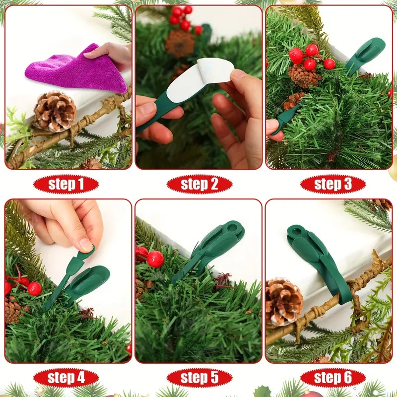 🎄2025 Christmas On Sale✨6 PCS Christmas Silicone Garland Hangers